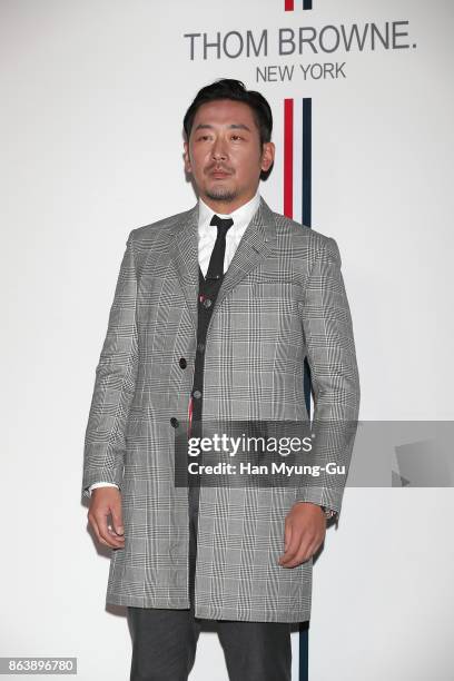 South Korean actor Ha Jung-Woo attends the 'Thom Browne' Launch Photocall on October 19, 2017 in Seoul, South Korea.