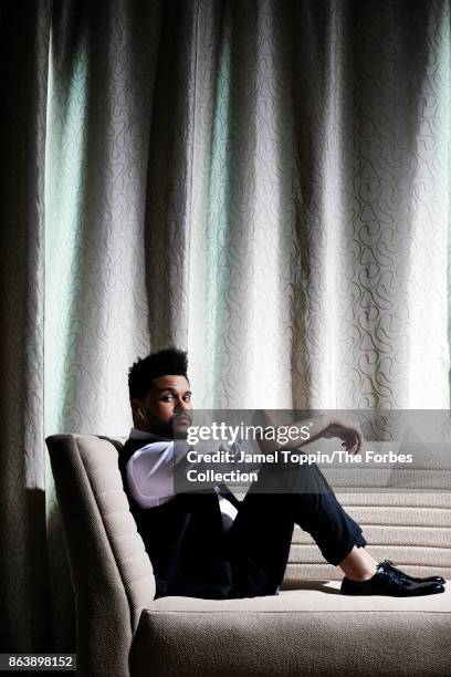 The Weeknd is photographed for Forbes Magazine on June 2, 2017 at the Mohegan Sun in Uncasville, Connecticut. PUBLISHED IMAGE. CREDIT MUST READ:...