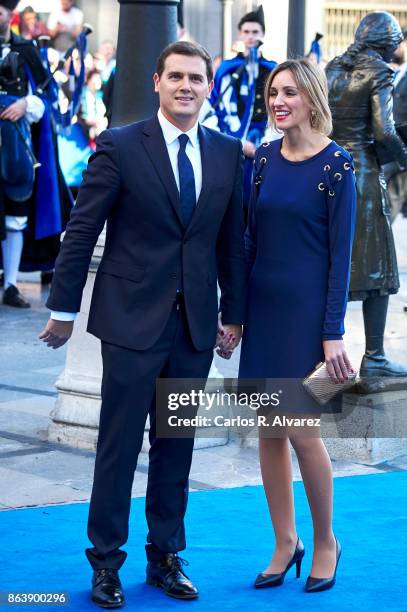 Albert Rivera and Beatriz Tajuelo attend the Princesa de Asturias Awards 2017 ceremony at the Campoamor Theater on October 20, 2017 in Oviedo, Spain.