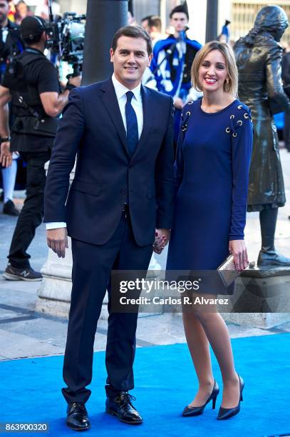 Albert Rivera and Beatriz Tajuelo attend the Princesa de Asturias Awards 2017 ceremony at the Campoamor Theater on October 20, 2017 in Oviedo, Spain.