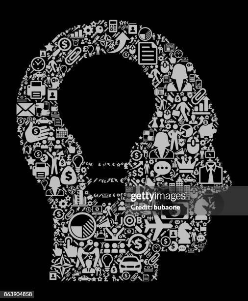 idea head icon business and finance vector icon pattern - headshot backdrop stock illustrations