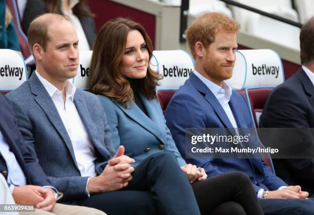 Prince William, Duke of Cambridge, Catherine, Duchess of Cambridge and Prince Harry attend the Coach Core graduation ceremony for more than 150 Coach...