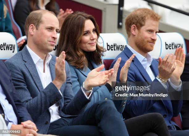 Prince William, Duke of Cambridge, Catherine, Duchess of Cambridge and Prince Harry attend the Coach Core graduation ceremony for more than 150 Coach...