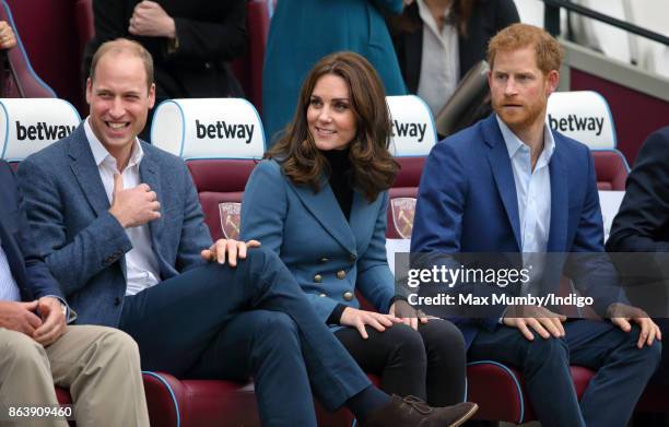 Prince William, Duke of Cambridge, Catherine, Duchess of Cambridge and Prince Harry attend the Coach Core graduation ceremony for more than 150 Coach...