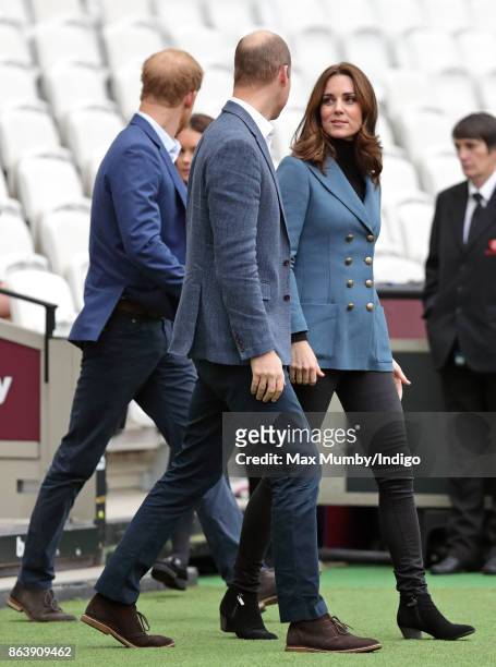 Prince Harry, Prince William, Duke of Cambridge and Catherine, Duchess of Cambridge attend the Coach Core graduation ceremony for more than 150 Coach...