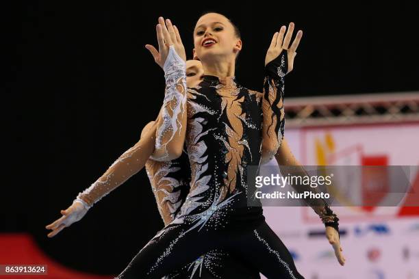 Mika Lefkovits , Roni Surzon , during 28th European Championships in Acrobatic Gymnastics in Rzeszow, Poland, on 20 October 2017