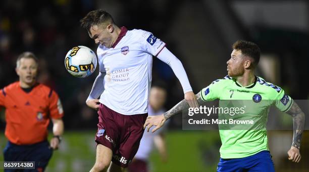 Limerick , Ireland - 20 October 2017; Rory Hale of Galway United in action against Lee-J Lynch of Limerick FC during the SSE Airtricity League...