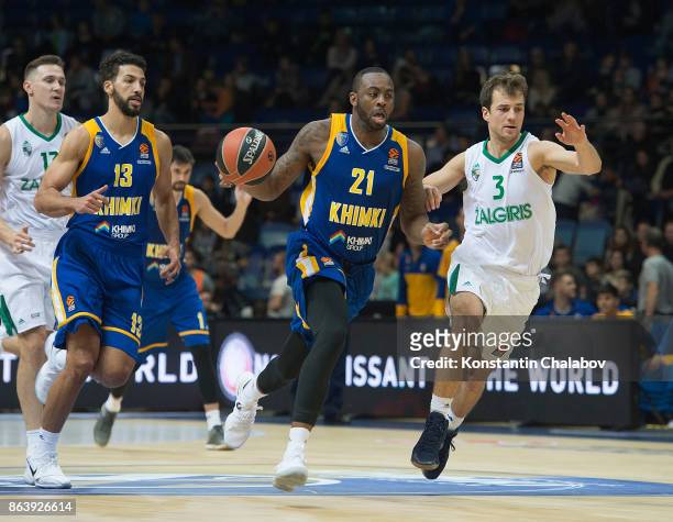 James Anderson, #21 of Khimki Moscow Region in action during the 2017/2018 Turkish Airlines EuroLeague Regular Season Round 2 game between Khimki...