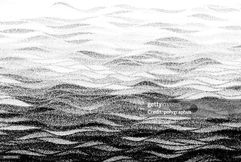 Half Wave Pattern Abstract Stippled Halftoned Waves Background High-Res Vector Graphic ...