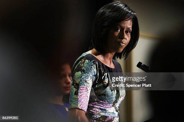 First Lady Michelle Obama appears at the United States Mission to the United Nations on May 5, 2009 in New York City. Obama will also be speaking...