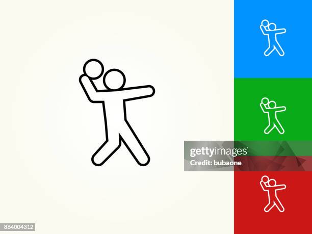 serving black stroke linear icon - throwing stock illustrations
