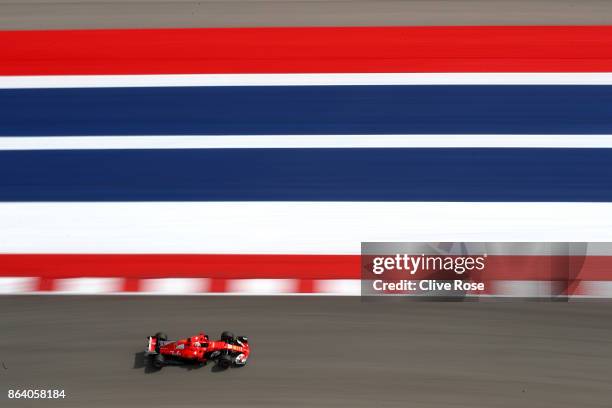 Sebastian Vettel of Germany driving the Scuderia Ferrari SF70H on track during practice for the United States Formula One Grand Prix at Circuit of...