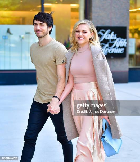 Morgan Evans and Kelsea Ballerini are seen on October 20, 2017 in New York City.