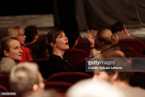 Julie Gayet attends "Welcome to Wong Kar-wai" master class during 9th Film Festival Lumiere on October 20, 2017 in Lyon, France.