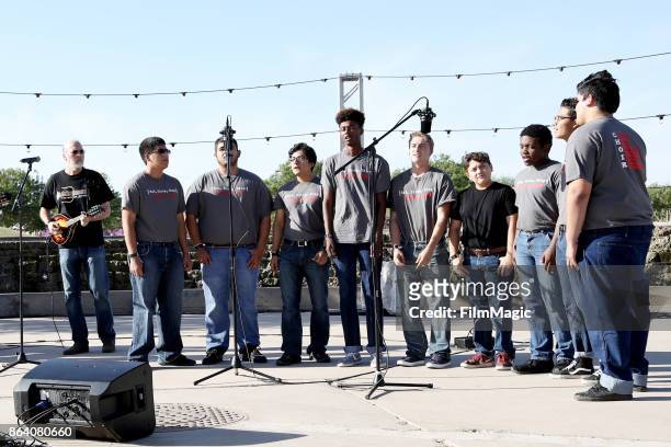 Central High School Choir "Vivace" and Guitar Ensemble perform at The Lookout during day 1 of the 2017 Lost Lake Festival on October 20, 2017 in...