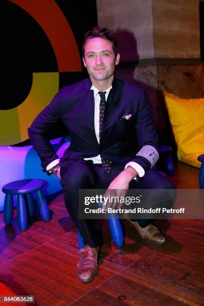 Louis-Marie de Castelbajac attends the "Bal Jaune Elastique 2017" : Dinner Party at Palais Brongniart during FIAC on October 20, 2017 in Paris,...