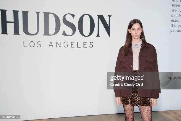 Ruby Aldridge attends Hudson Jean SS18 Preview Hosted by Kaia Gerber on October 20, 2017 in New York City.