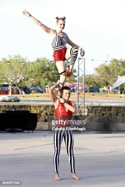 The Circus Farm performs at The Lookout during day 1 of the 2017 Lost Lake Festival on October 20, 2017 in Phoenix, Arizona.
