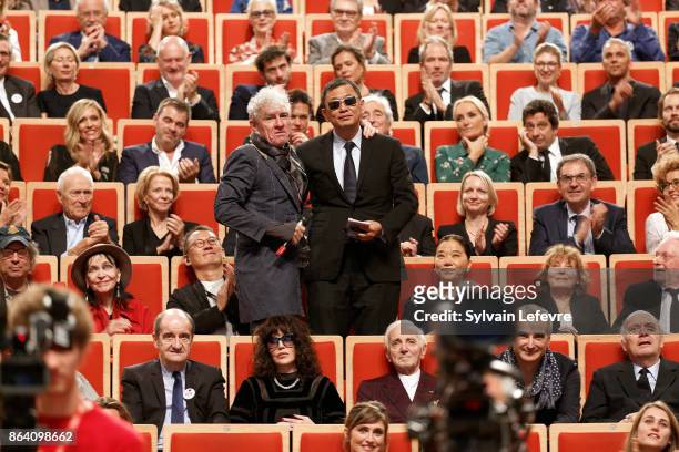 Wong Kar-wai ad Christopher Doyle attend The Lumiere Prize ceremony during 9th Film Festival Lumiere on October 20, 2n017 in Lyon, France.