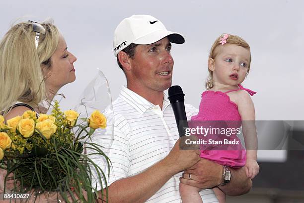 Justin Leonard wins the 2005 FedEx St. Jude Classic, May 29 held at the TPC at Southwind, Memphis, TN. Justin Leonard won the tournament shooting 14...