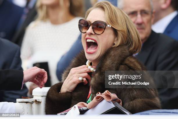 Trainer Gai Waterhouse after Pinot won race 3 the New Zealand Bloodstock Ethereal Stakes during Melbourne Racing at Caulfield Racecourse on October...