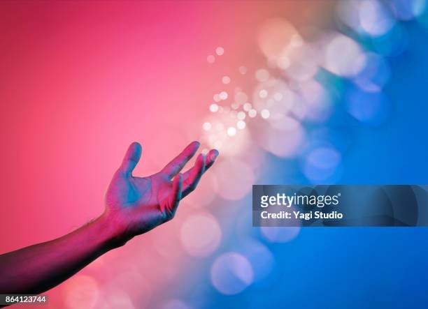 colorful hands - brain wave stock-fotos und bilder