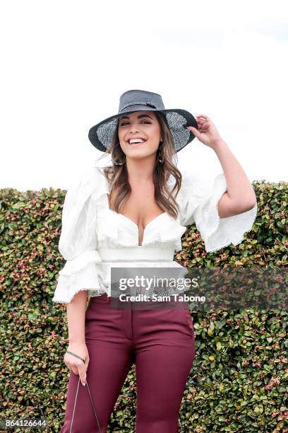 Olympia Valance attends Caulfield Cup Day at Caulfield Racecourse on October 21, 2017 in Melbourne, Australia.