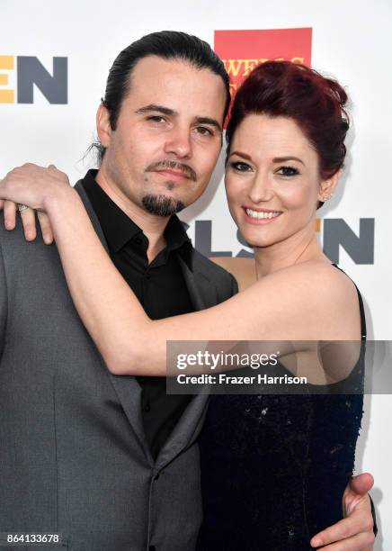 Nathan West and Chyler Leigh at the 2017 GLSEN Respect Awards at the Beverly Wilshire Four Seasons Hotel on October 20, 2017 in Beverly Hills,...