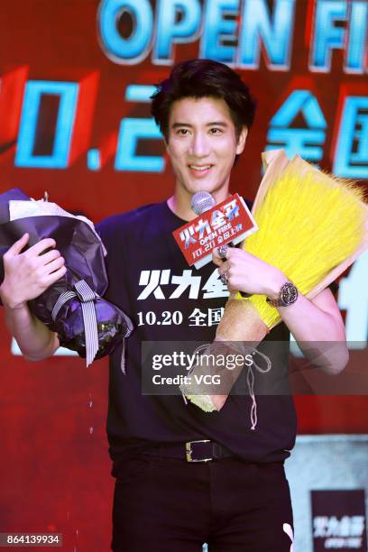 Singer Wang Lee-Hom promotes his Open Fire 3D Concert Film on October 20, 2017 in Shanghai, China.