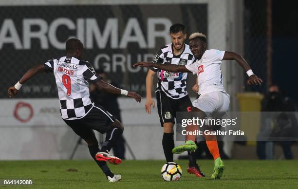 Estoril Praia forward Allano Lima from Brazil with Boavista FC defender Talocha from Portugal in action during the Primeira Liga match between GD...