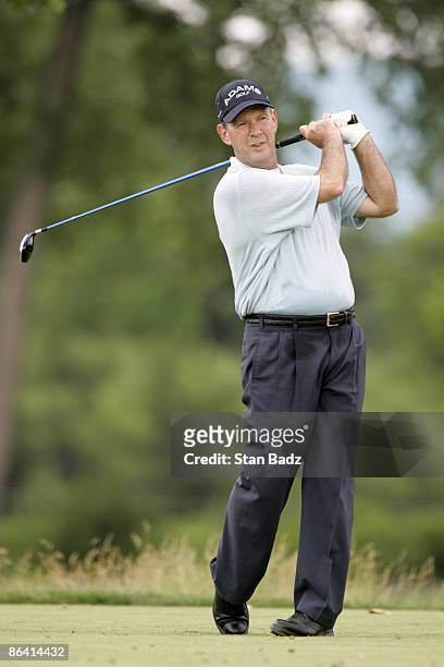 Larry Nelson, first round of the FORD Senior Players Championship, July 7 held at the TPC of Michigan, Dearborn, Michigan. Peter Jacobsen shot 15...