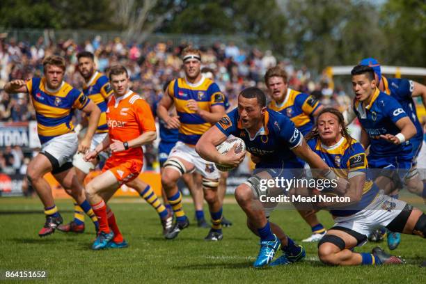 Sione Teu of Otago during the Mitre 10 Cup Semi Final match between Bay of Plenty and Otago on October 21, 2017 in Tauranga, New Zealand.