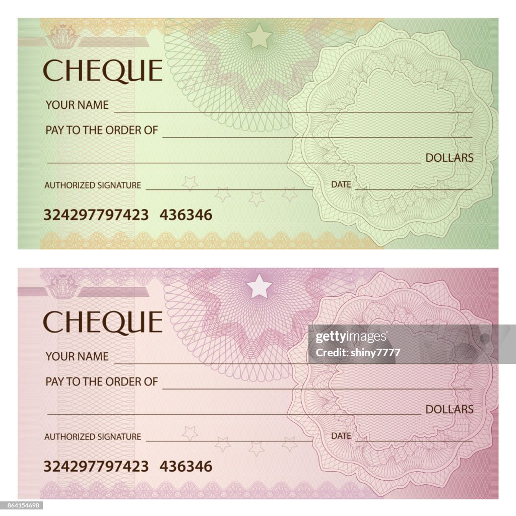 Chef Cheque Pattern Check Cheque Chequebook Template Guilloche Pattern With Watermark ...