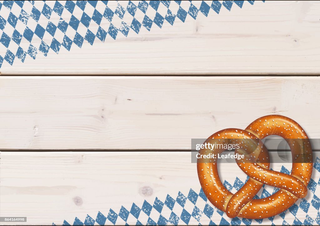 Fundo de Oktoberfest [Pretzel nas placas de madeira]