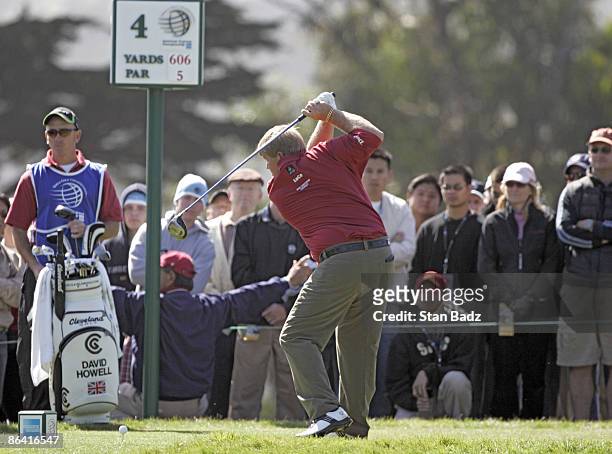 John Daly hitting off the fourth tee during the third round of The World Golf Championships 2005 American Express Championship at Harding Park Golf...