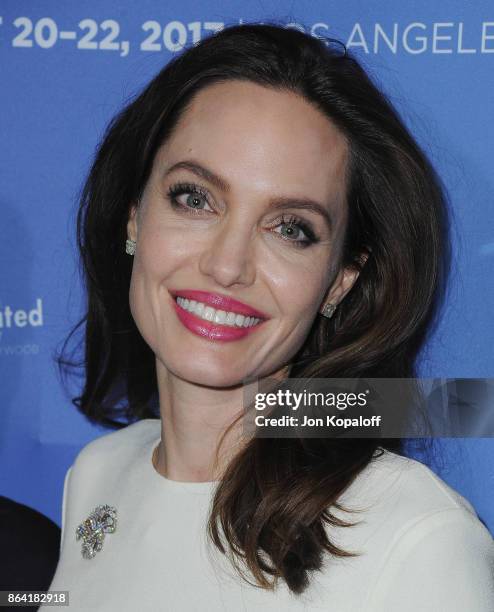 Angelina Jolie arrives at the premiere of Gkids' "The Breadwinner" at TCL Chinese 6 Theatres on October 20, 2017 in Hollywood, California.