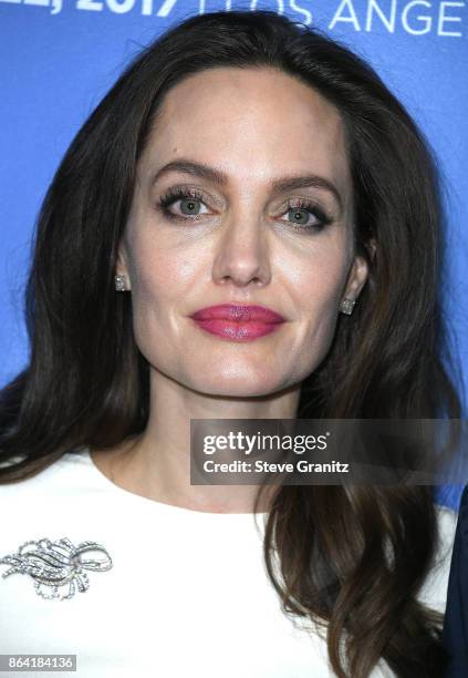 Angelina Jolie arrives at the Premiere Of Gkids' "The Breadwinner" at TCL Chinese 6 Theatres on October 20, 2017 in Hollywood, California.