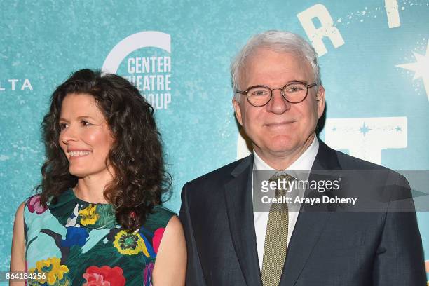 Edie Brickell and Steve Martin attend the opening night of "Bright Star" at Ahmanson Theatre on October 20, 2017 in Los Angeles, California.