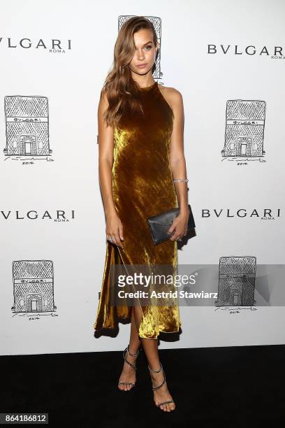 Josephine Skriver attends Bulgari 5th Avenue flagship store opening on October 20, 2017 in New York City.