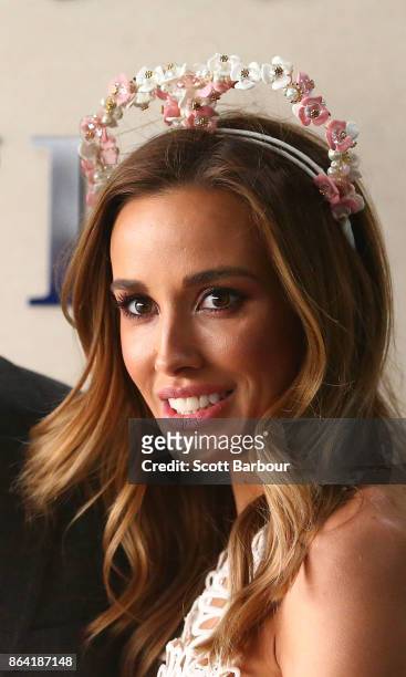Rebecca Judd attends the David Jones Marquee on Caulfield Cup Day at Caulfield Racecourse on October 21, 2017 in Melbourne, Australia.