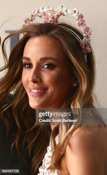Rebecca Judd attends the David Jones Marquee on Caulfield Cup Day at Caulfield Racecourse on October 21, 2017 in Melbourne, Australia.