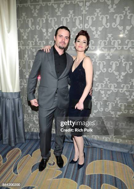 Nathan West and Chyler Leigh at the 2017 GLSEN Respect Awards at the Beverly Wilshire Hotel on October 20, 2017 in Los Angeles, California.