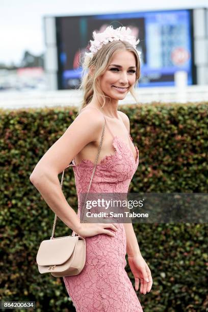 Anna Heinrich attends Caulfield Cup Day at Caulfield Racecourse on October 21, 2017 in Melbourne, Australia.