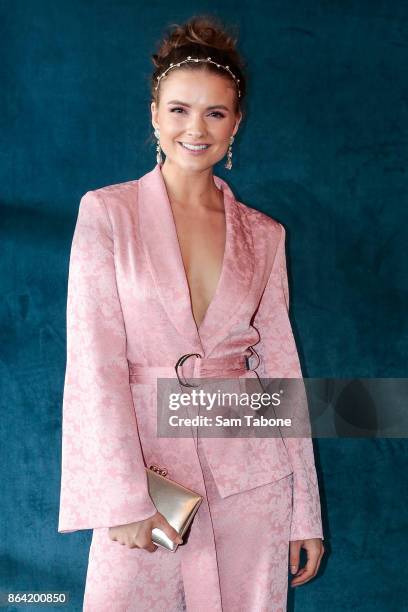 Laura Henshaw attends Caulfield Cup Day at Caulfield Racecourse on October 21, 2017 in Melbourne, Australia.