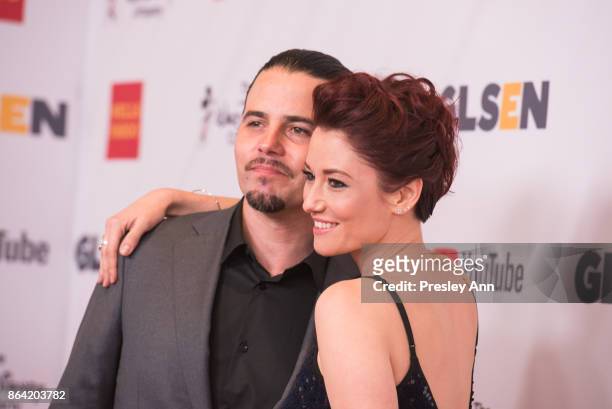 Nathan West and Chyler Leigh attend 2017 GLSEN Respect Awards - Arrivals at the Beverly Wilshire Four Seasons Hotel on October 20, 2017 in Beverly...