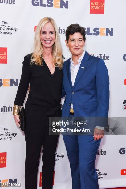 Diane Nelson and Eliza Byard attend 2017 GLSEN Respect Awards - Arrivals at the Beverly Wilshire Four Seasons Hotel on October 20, 2017 in Beverly...