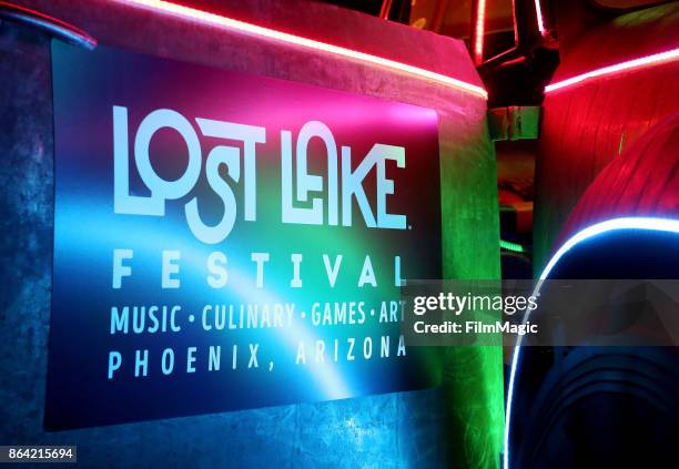 View of the art car Big Red during day 1 of the 2017 Lost Lake Festival on October 20, 2017 in Phoenix, Arizona.