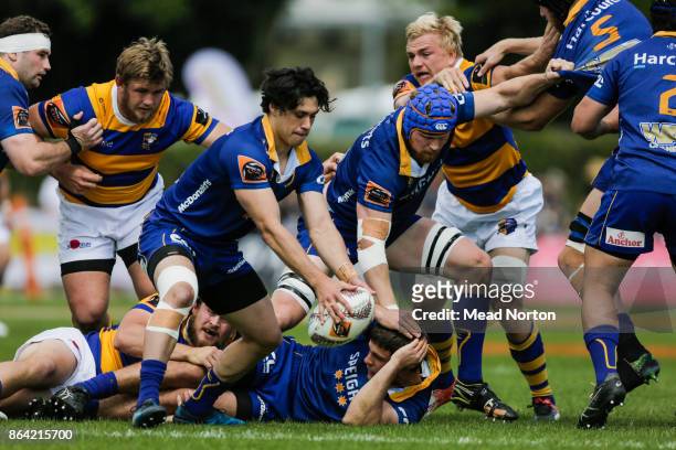 Jonathan Ruru of Otago during the Mitre 10 Cup Semi Final match between Bay of Plenty and Otago on October 21, 2017 in Tauranga, New Zealand.