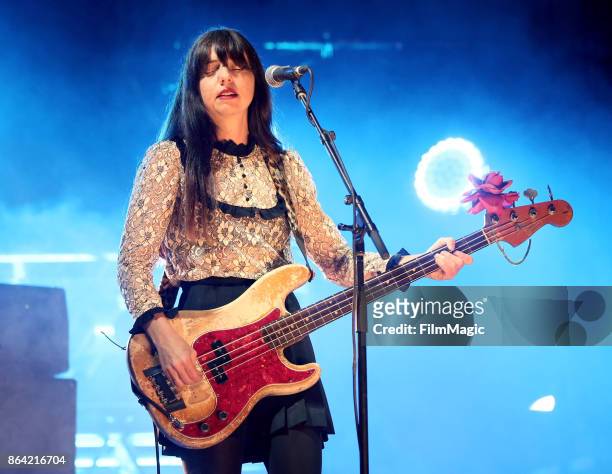Paz Lenchantin of Pixies performs at Piestewa Stage during day 1 of the 2017 Lost Lake Festival on October 20, 2017 in Phoenix, Arizona.