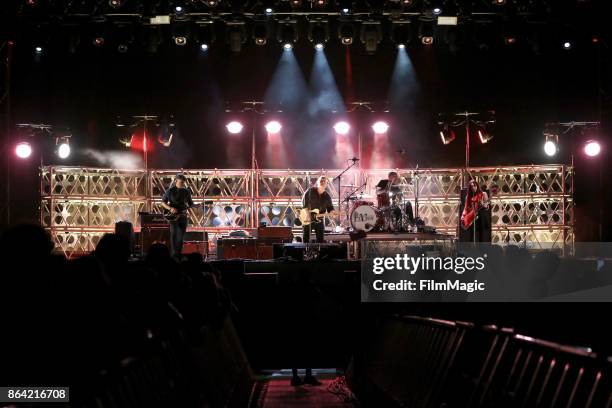 Joey Santiago, Black Francis, David Lovering, and Paz Lenchantin of Pixies perform at Piestewa Stage during day 1 of the 2017 Lost Lake Festival on...